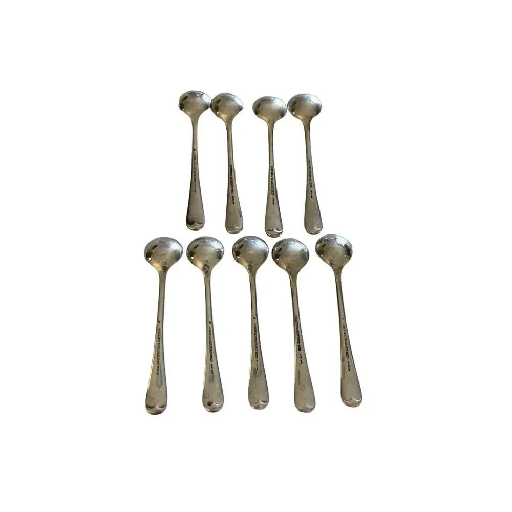 9 Elkington Monarchy Salt Spoons Silverplate 3 1/4